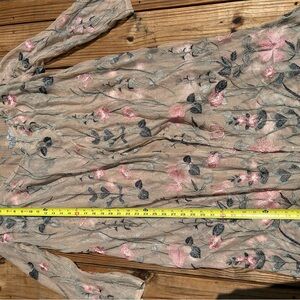 Embroidered Kimono Long Cardigan Lace Duster Open Front  ONE SIZE - detailed